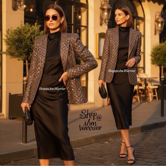 L’Agence NWT bronze sequin textured one button blazer *shop@iamwarrior - Picture 1 of 15